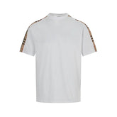 B's Shoulder plaid patchwork T-shirt