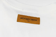 L's worn-out letter necklace round neck short sleeve