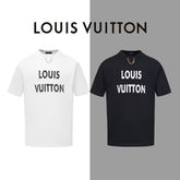 L's worn-out letter necklace round neck short sleeve
