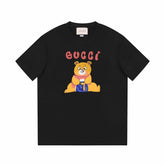 G's Yellow Cartoon Eating Honey Bear Print T-Shirt