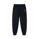 Blue Bear Print Casual Pants