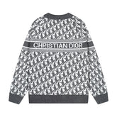 All Over Monogram Jacquard Crew Neck Sweater