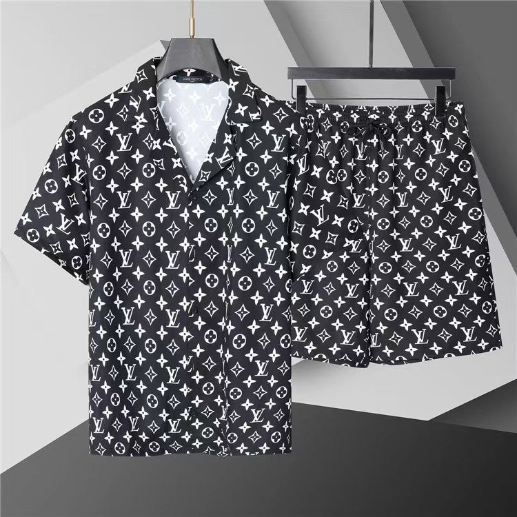 L's breathable and comfortable classic black shirt set