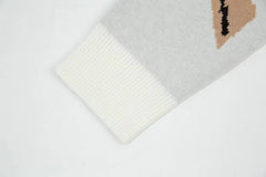 Yellow Print F Letter Knitted Sweater